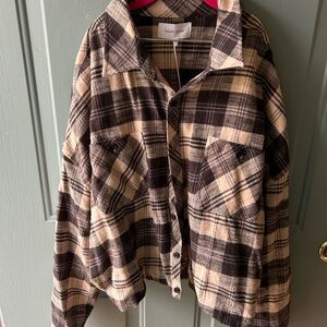 Dear John Black and Cream Plaid Shirt